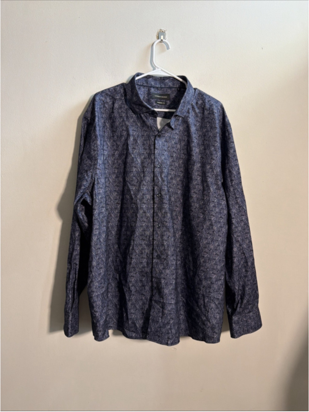 EUC MEN’S LUCHIANO VISCONTI DRESS SHIRT SIZE 3XL BLUE ORGANIC COTTON LONG SLEEVE